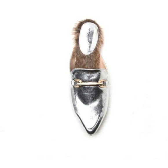 NEW Faux Fur Flat Mules - Picture 3 of 8